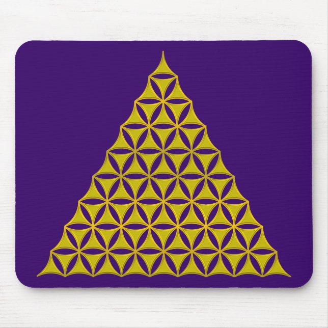 Blume des Lebens - pyramid guld Musmatta (Framsidan)