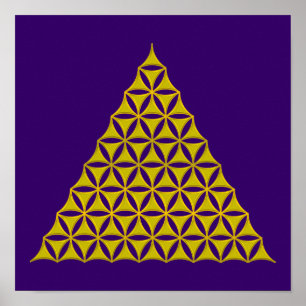 Blume des Lebens - pyramid guld Poster