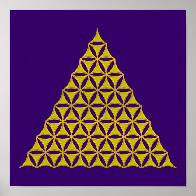 Blume des Lebens - pyramid guld Poster (Framsidan)
