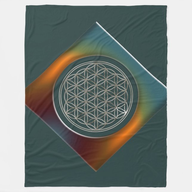 Blume des Lebens - SILVER Fleecefilt (Framsidan)