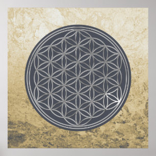 Blume des Lebens - SILVER Poster