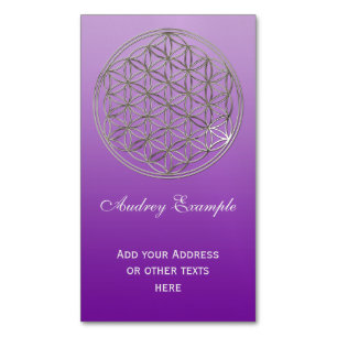 Blume des Lebens - silver Visitkortmagnet