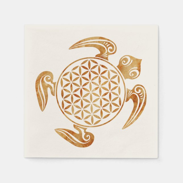 Blume des Lebens - sköldpadda Pappersservett (Framsidan)