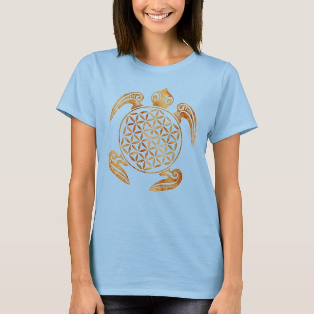 Blume des Lebens - sköldpadda Tee Shirt (Framsida)