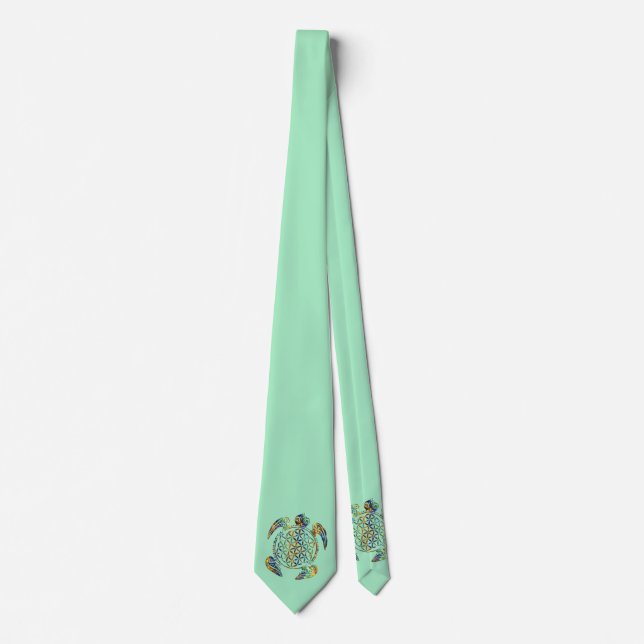 Blume des Lebens - sköldpaddans färgad Slips (Framsida)