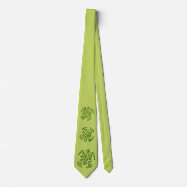 Blume des Lebens - sköldpaddans grönt Slips (Framsida)