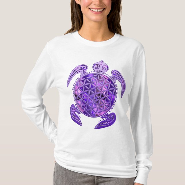 Blume des Lebens - sköldpaddans lila Tee (Framsida)