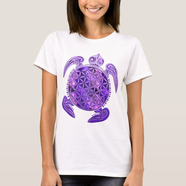 Blume des Lebens - sköldpaddans lila Tee (Framsida)