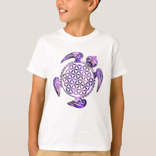 Blume des Lebens - sköldpaddsviolett T Shirt