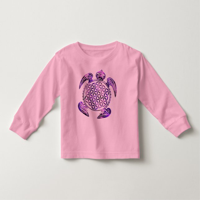 Blume des Lebens - sköldpaddsviolett T-shirt (Framsida)