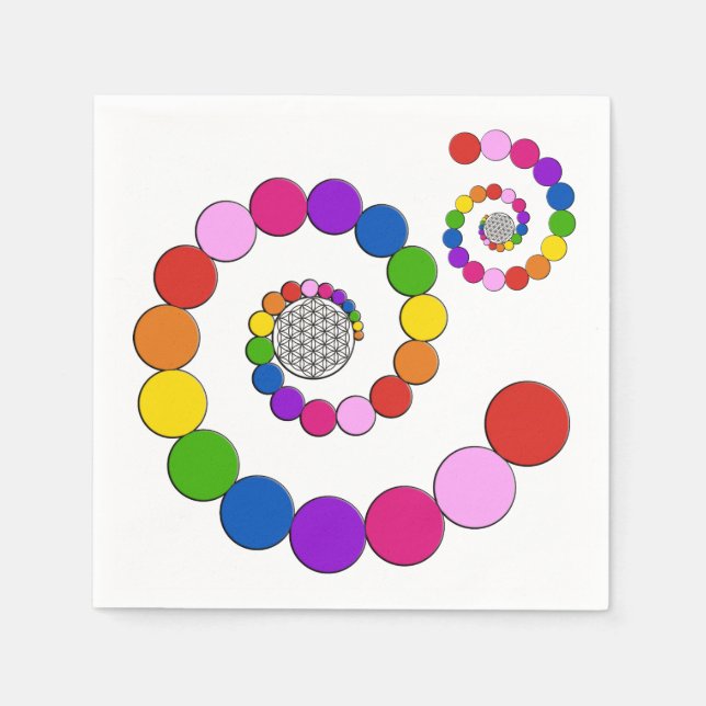 Blume des Lebens - spiral dots Pappersservett (Framsidan)