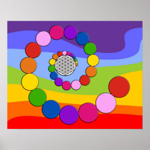 Blume des Lebens - spiral dots Poster