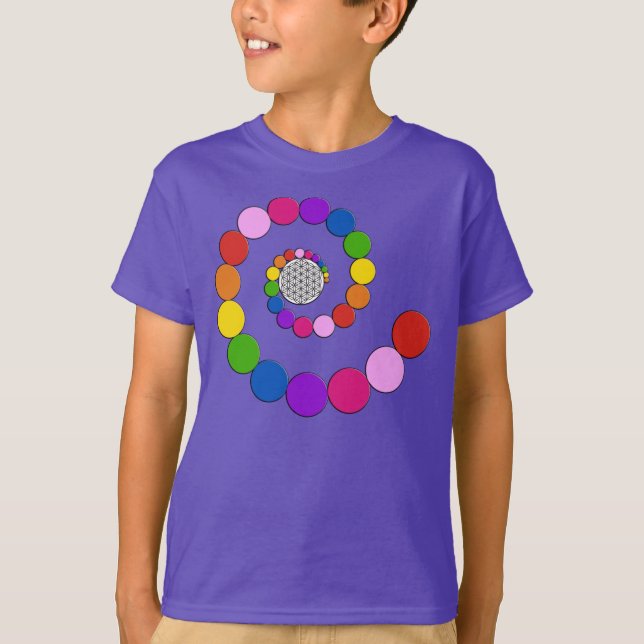Blume des Lebens - spiral dots T-shirt (Framsida)