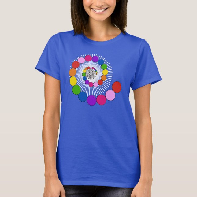 Blume des Lebens - spiral dots Tee Shirt (Framsida)