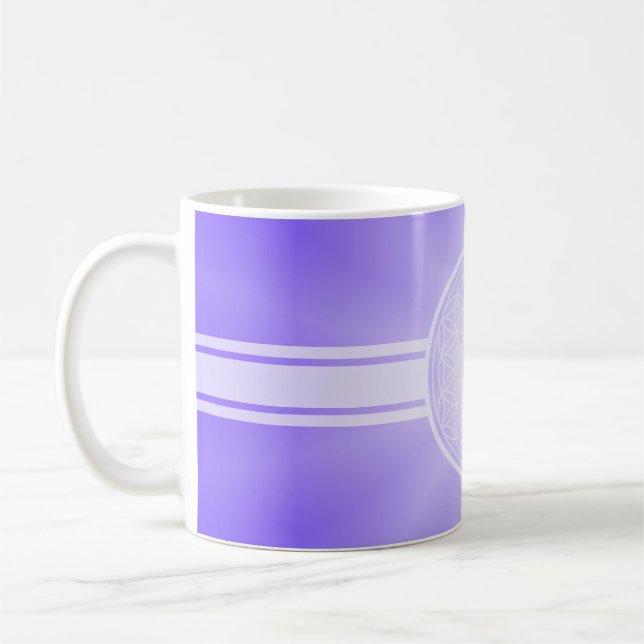 Blume des Lebens - vit transport. Kaffemugg (Vänster)