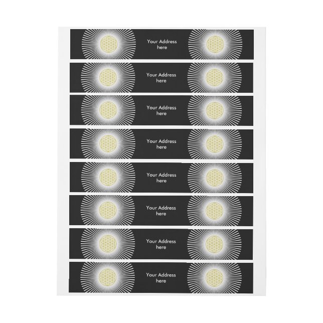 Blume des Lebens - vita strålar Etikettband (Ark)