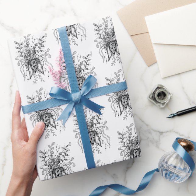 Blume Tangle Art, gezeichnet -  Presentpapper (Gifting)