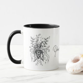 Blume Zen Art, Tusche Zeichnung - Mugg