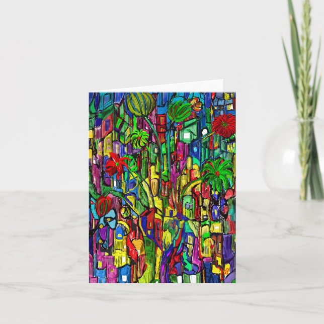 Blumen-Baum im Häusermeer. Anteckningskort (Framsida)