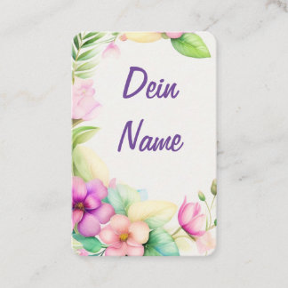 Blumen Halbkranz Aquarellzeichnung Visitkort