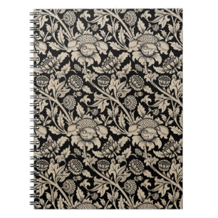 Blumen vintage-musslhintergrund anteckningsbok