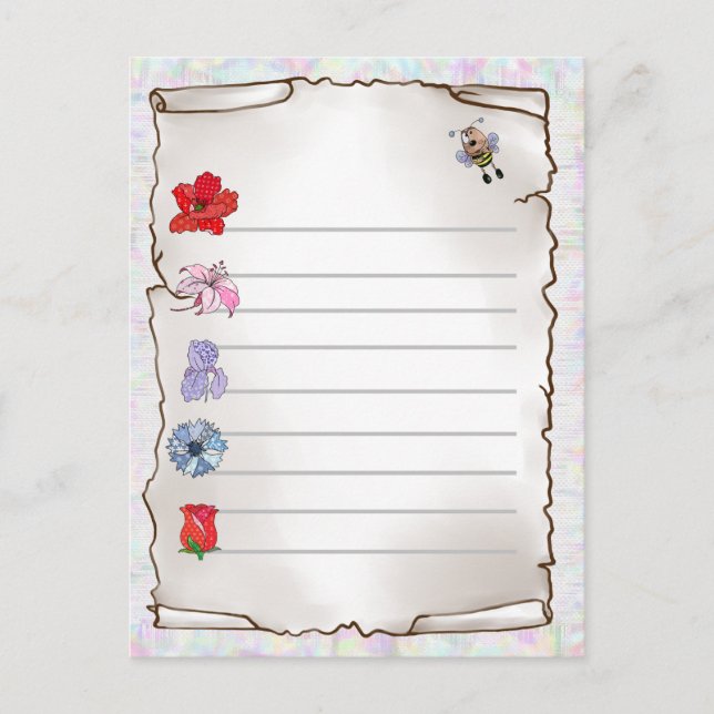 Blumenmerkblatt  postkarte vykort (Framsida)