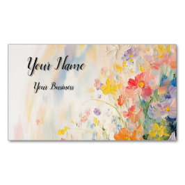 Blumenmotiv in Ölfarben Magnetiska Visitkort