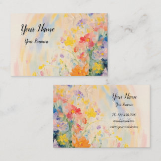 Blumenmotiv in Ölfarben Visitkort