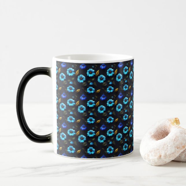 Blumenmuster blaue Blüten Magisk Mugg (Med munk)