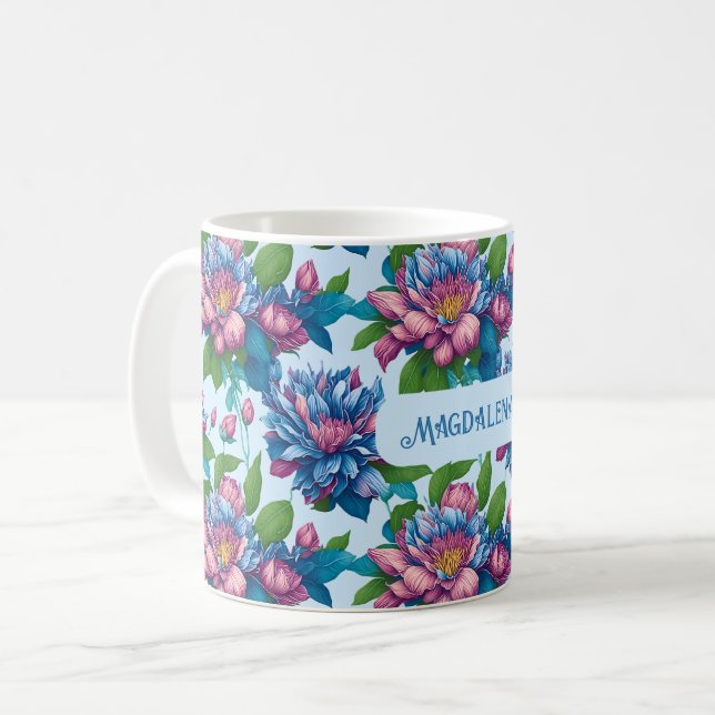 Blumenmuster: Dahlienzauber -  Kaffemugg (Framsida vänster)