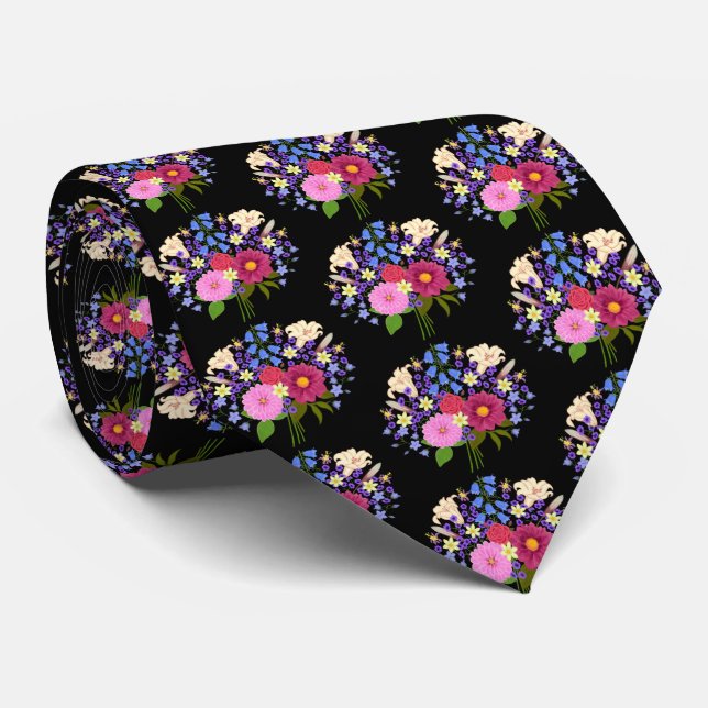 Blumenstrauss Black Necktie Slips (Rullad)