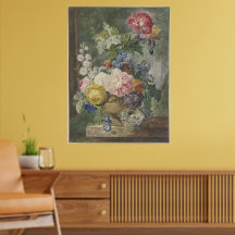 Blumenstrauß in einer Vas mit Vogelnest