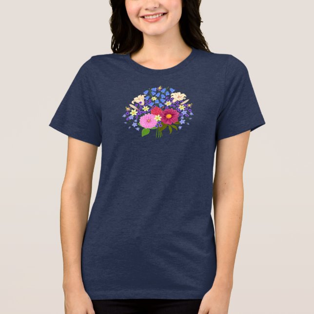 Blumenstrauss Navy T Shirt (Framsida)