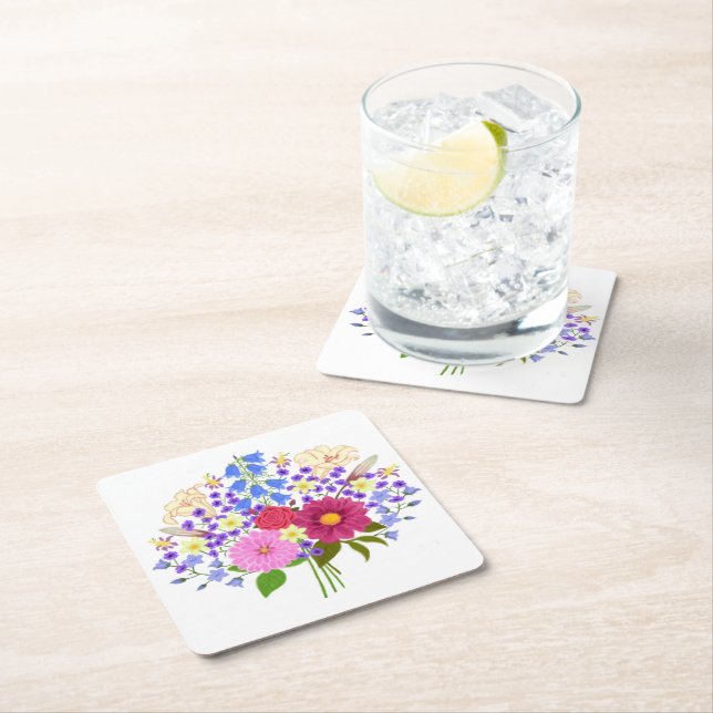 Blumenstrauss Pappers Coasters Underlägg Papper Kvadrat (Insitu)
