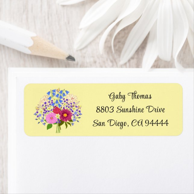 Blumenstrauss Return Address Labels Returadress Etikett (Insitu)