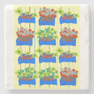 Blumentöpfe mit Blumen Stenunderlägg