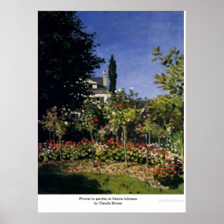 Blunda i trädgården vid Sainte Adresse av Claude M Poster