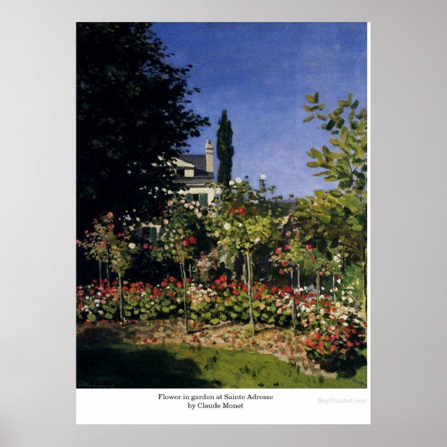 Blunda i trädgården vid Sainte Adresse av Claude M Poster (Framsidan)