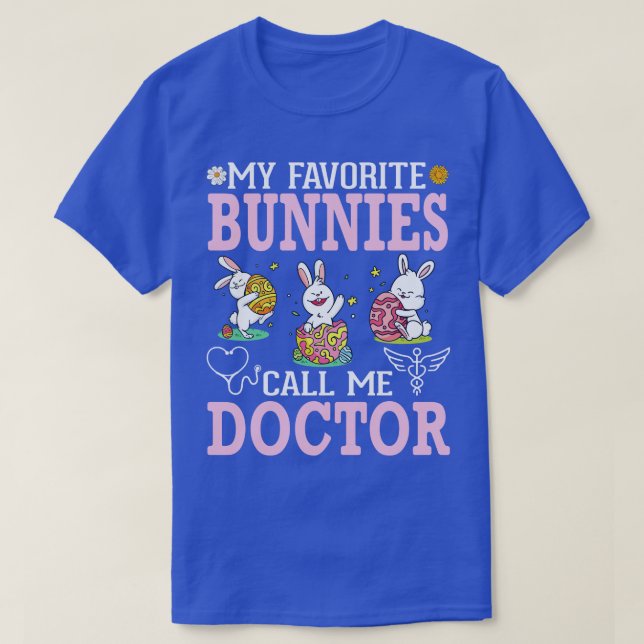 Blunda mina favoritbunnies kalla mig Doktor Lyckli T Shirt (Design framsida)
