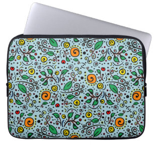 Blunda Mönster orange Swirl Berry på Teal Laptop Fodral
