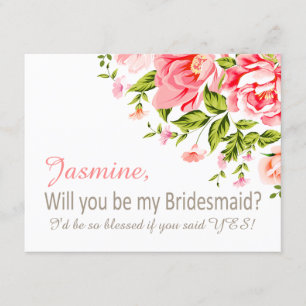 Blunda Shower, blir du min Bridesmaid? rosa Inbjudningar