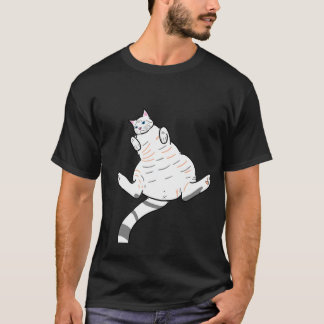 Blusa masculina preta gatinho branco t shirt