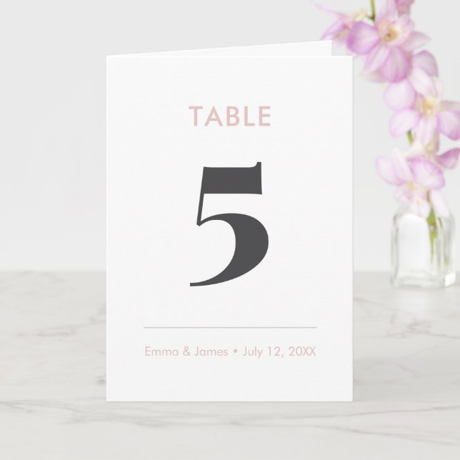 Blush Ampersand | Bordnummer (Vikta) Kort (Orkide)