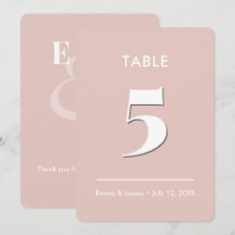 Blush Ampersand Bröllop | Bordnummer