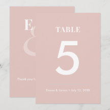 Blush Ampersand Bröllop | Modern Bordnummer