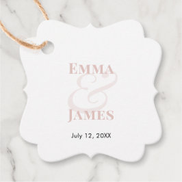 Blush Ampersand Bröllop | Namn & Datum Gåvor Etiketter