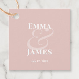Blush Ampersand Bröllop | Omvänd Anpassad | Gåvor Etiketter