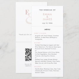 Blush Ampersand Bröllop | QR-kod | Elegant Meny