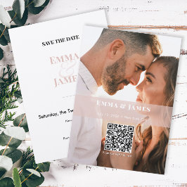 Blush Ampersand Foto Spara Datum | Bröllop Inbjudningar