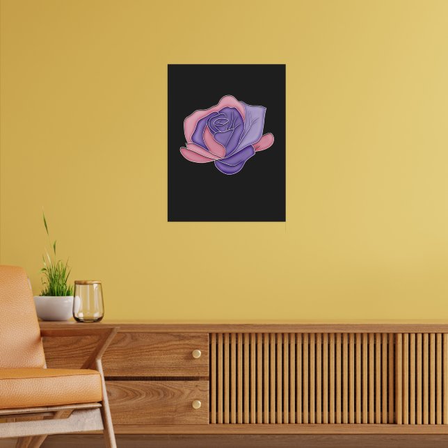 Blush and Bloom Rose Poster (Vardagsrum 2)